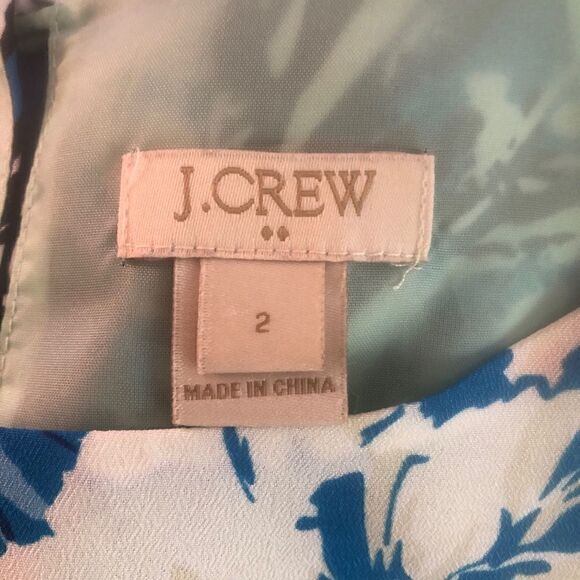 J. Crew Size 2 Fully Lined Light Turquoise Floral Shift Dress! - Picture 3 of 8